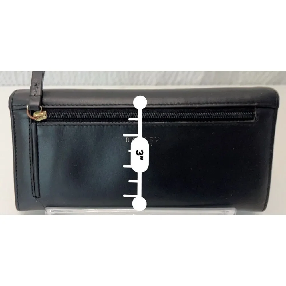 Radley London Heritage Lane black leather flapover wallet